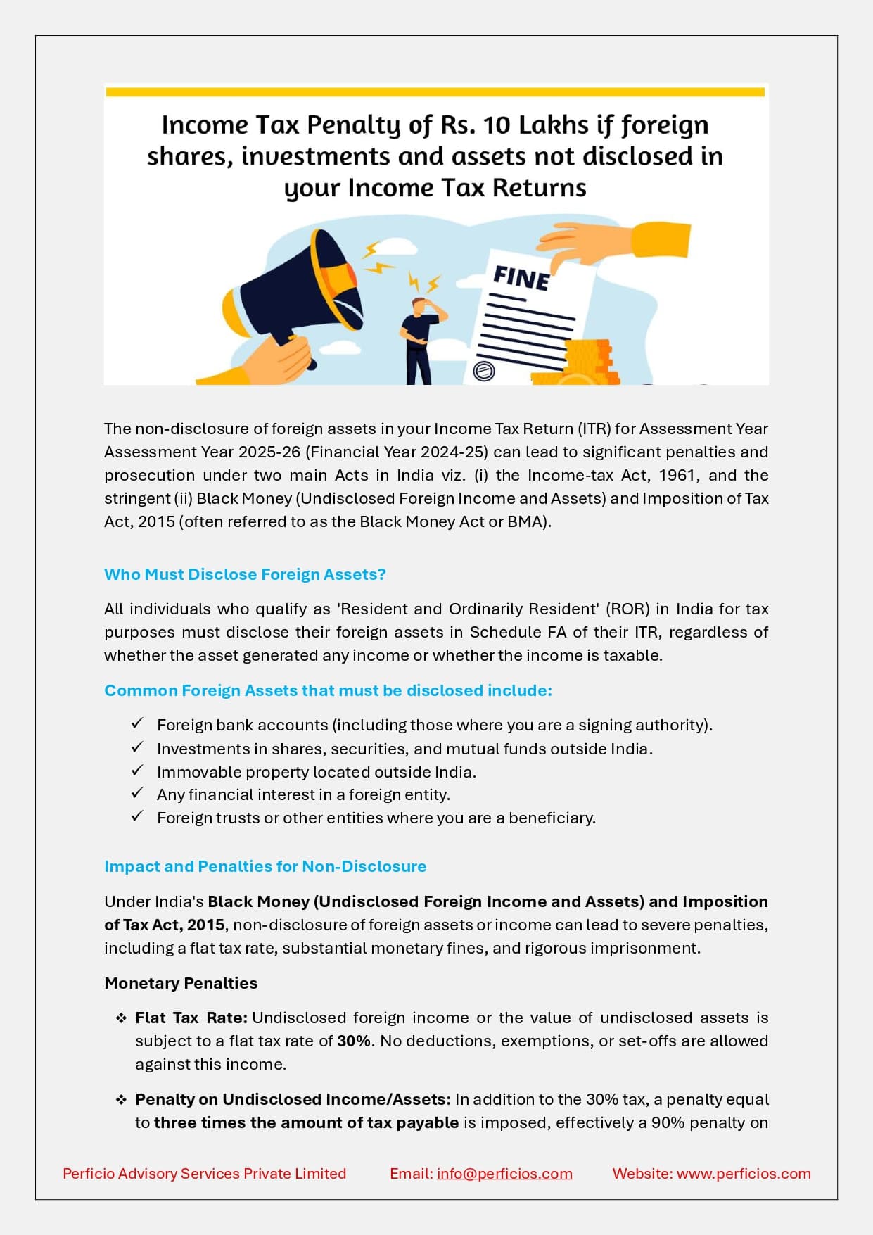 Thumbnail for Income Tax Update - Advisory on Disclosure of Foreign Assets in Income Tax Return (ITR)   