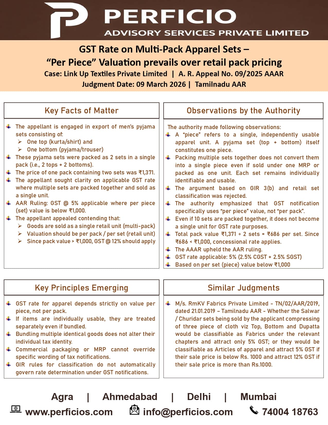 GST Ruling -- GST Rate on Multi-pack apparel sets