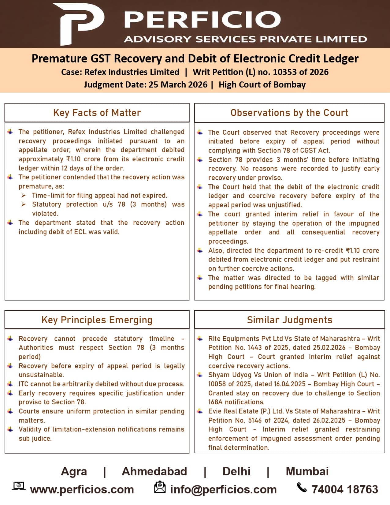 GST Ruling -- Premature GST recovery and Debit of Electronic Credit Ledger    