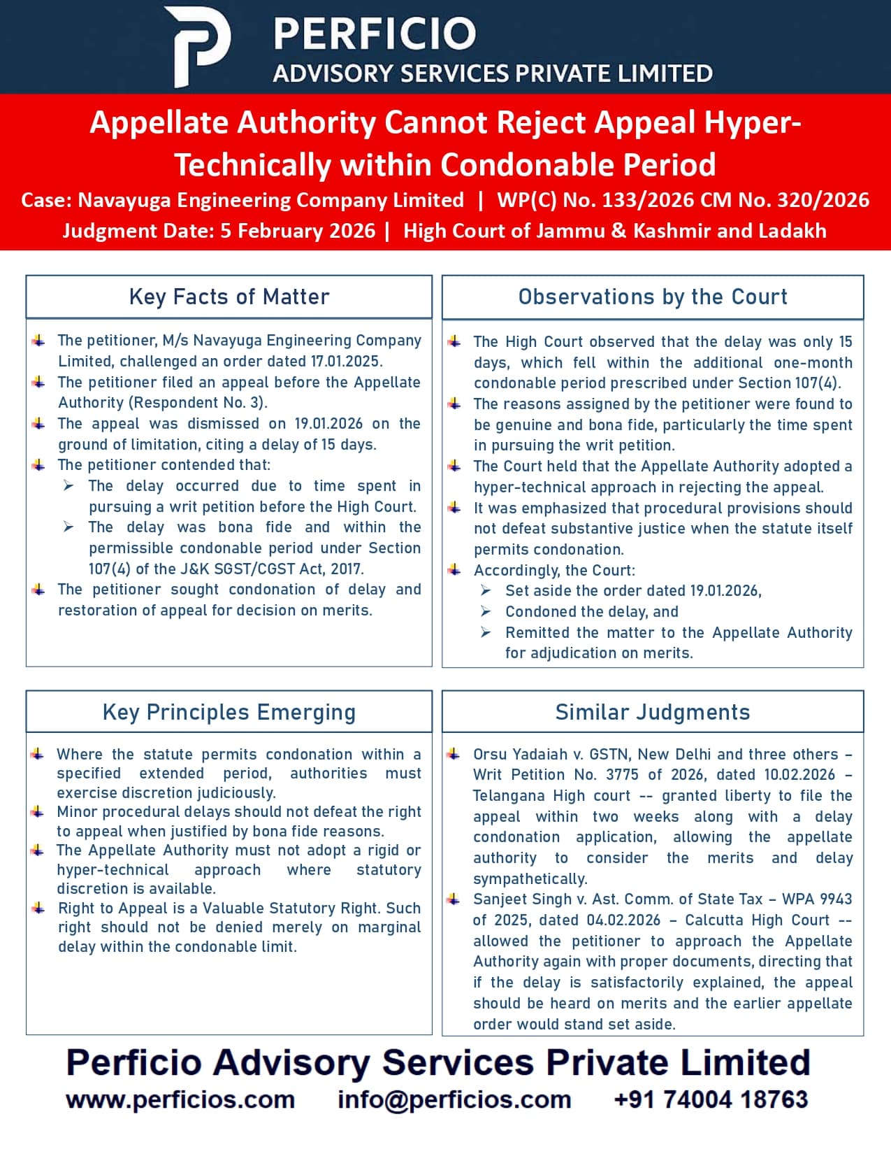 GST Ruling -- Appellate Authority cannot reject appeal Hyper-Technically within Condonable Period